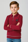 Kids Maroon Textured Shirt Soft Premium Fabric
