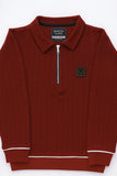 Kids Maroon Textured Shirt Soft Premium Fabric
